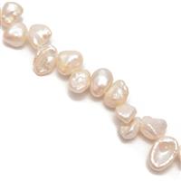 White Freshwater Cultured Keshi Pearls Approx 6-9mm, 38cm Strand 