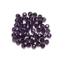 6mm Purple Glass Beads, 50pcs
