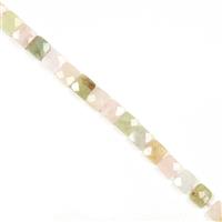 200cts Multi-Colour Beryl Faceted Diagonal Drilled Squares Approx 12mm, 38cm Strand