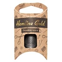 Hemline Gold Premium Quality Thimble Medium Black 
