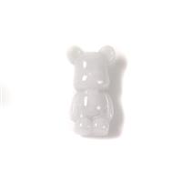 40cts Type A White Jadeite Brave Bear Pendant, Approx 16x30mm