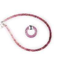 Pretty in Pink; Hot Pink CZ Donut, Silver Plated Approx 20mm, 15cts Pink Tourmaline 