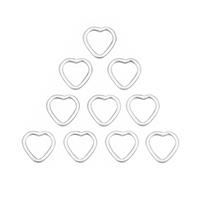 925 Sterling Silver Heart Shape Closed Jump Rings Approx 10mm, 10pcs