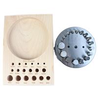 Graduated Circle Disc Cutter Set Of 18 On Wooden Stand 