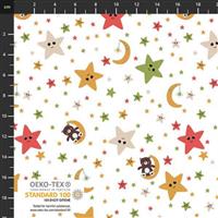 Fly Away Teddy Wish UpOn A Star White Fabric 0.5m