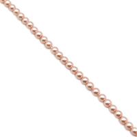 Pale Pink Shell Pearl Plain Rounds Approx 4mm, 38cm strand