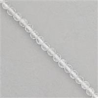 16cts Clear Quartz Faceted Round Approx 3mm 25cm Strand