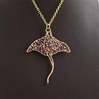 Marvin Manta Ray; Violet Gold Luster, Gold, Black Miyuki 11/0, Champagne Wire 0.8mm, 0.4mm