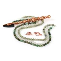Green God! 3 x Plain Rounds, Approx. 6mm & 2 x Gold Plated Base Metal CZ Clasp with Bracelet Fastener