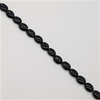 120cts Black Agate Puffy Ovals Approx 14x10mm, 38cm Strand