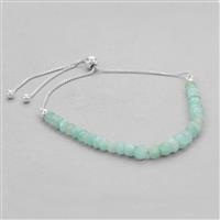 11cts Amazonite Faceted Rondelles Approx 4 to 3mm With 925 Sterling Silver Slider Bracelet (Length 25cm)