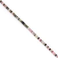 14cts Multi-Colour Tourmaline Faceted Saucers Approx 3x2mm, 38cm