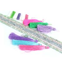 Type A Jade Tassel Necklace Kit; Tri Colour Jade Rounds, 3 x Tassel & 3 x Cords