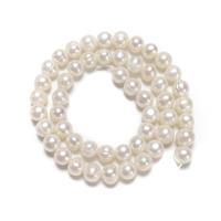 White Freshwater Cultured Ringed Potato Pearls Approx 8-9mm, 38cm Strand