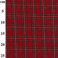 Red Poly Wool Checks Fabric Bundle (2m)