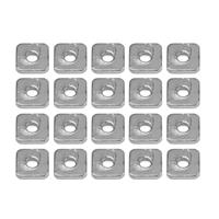 Silver Plated Base Metal Rounded Flat Squares, Approx. 6x1mm (20pk)