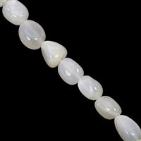125cts White Moonstone Graduated Smooth Nugget Approx 6x6 to 12x10mm, 38cm Strand