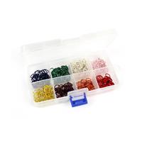 50 x 7mm ID Jump Rings Red, Orange, Yellow, Green, Blue, Purple, Pink, 100 x 7mm ID Silver Coated Jump Rings in Plastic Storage Box