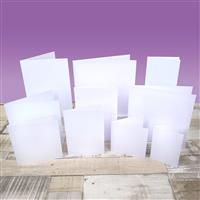 Scored Card Blanks Megamix, Contains 100 x 300gm Ink Me! scored card blanks with co-ordinating envelopes