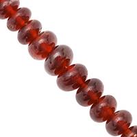 95cts Hessonite Garnet Smooth Rondelles Approx 2.5x5.5 to 5.5x9mm, 19cm Strand