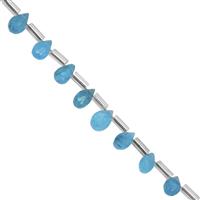 13cts Neon Apatite Faceted Drop Approx 4x2 to 7x4mm, 20cm Strand With Spacers 