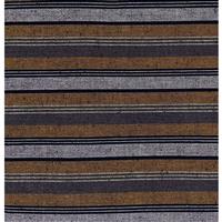 Shimamomen Striped Yarn Dyed Yellow Brown Grey  Fabric 0.5m
