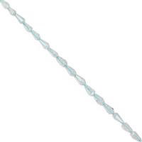 3.40cts Aquamarine Faceted Raindrops Approx 2x1.5 to 4x2mm, 19cm Strand With Spacers