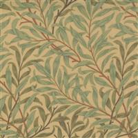 Moda Best Of Morris Reproduction Antique William Morris Willow Boughs Floral Leaf Packed Vine on Sage Green Fabric 0.5m