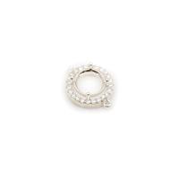925 Sterling Silver Connector Mount With Cubic Zirconia Halo (To fit 8mm Round Cabochon)