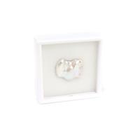 White Freshwater Cultured Keshi Pearl, Single Piece With Box, Approx 20x25mm