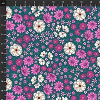 Primavera Ditsy Floral on Teal Fabric 0.5m