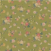 Tilda Daisyfield Green Fabric 0.5m