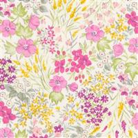 Sevenberry Petite Garden Lawn Collection Large Watercolour Pink Fabric 0.5m