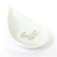 925 Sterling Silver Rabbit Bail with Cubic Zirconia (3pcs)