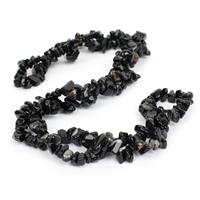 250cts Black Agate Small Nuggets Approx 3x5 - 6x10mm, 84cm Strand
