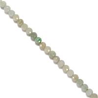 20cts Type A Jadeite Faceted Rounds Approx 3mm, 38cm Strand