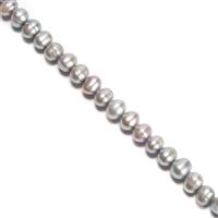 Dyed Silver Freshwater Cultured Potato Pearls Approx 7-8mm, 38cm Strand