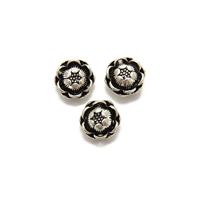 925 Sterling Silver Lotus Flower Spacer Beads Approx 6x9.5mm (3pcs)
