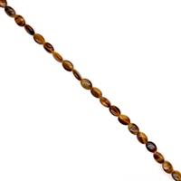 190cts Yellow Tigers Eye Puffy Ovals Approx 12x16mm, 38cm Strand
