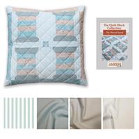 Riley Blake Striped Songbird & Duckegg Amber Makes Thread Spool Cushion Kit: Instructions, FQ Pack (2pcs) & Fabric (0.5m)