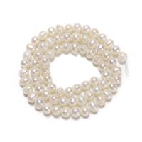 White Freshwater Cultured Ring Potato Pearls Approx 5-7mm, 38cm Strand