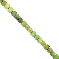 58cts Serpentine Faceted Cube Approx 4mm, 38cm Strand