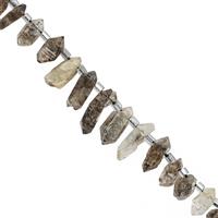 20cts Herkimer Quartz Rough Tumble Approx 4x1 to 10x4mm, 18cm Strand With Spacers