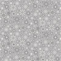 Makower Christmas Scandi Snowflakes Grey Fabric 0.5m  