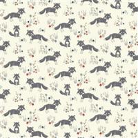Wildwood Foxes Cream Fabric 0.5m