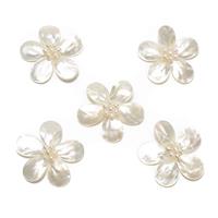 White Shell Pearl Flowers Approx 18x25mm - 5pcs