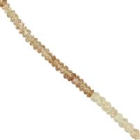 50cts Imperial Topaz Graduated Faceted Rondelles Approx 3 to 4mm, 32cm Strand