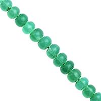 68cts Green Onyx Graduated Smooth Roundelles Approx 5x3.5mm to 8.5x5mm, 18cm Strand