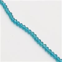 Teal Glass Faceted Rondelles Approx 6x4.5mm, 2m Strand