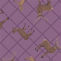 Lewis & Irene Loch Lewis Highland Stags On Mauve Fabric 0.5m